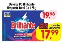 Cercadão Deterg. Pó Brilhante Limpeza Total Cx 1,6kg oferta