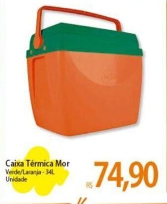 Atacadão Caixa Térmica Mor Verde/Laranja-34L Unidade oferta