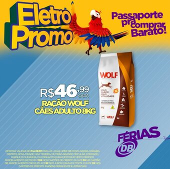 DB Supermercados RAÇÃO WOLF CÃES ADULTO 8KG oferta