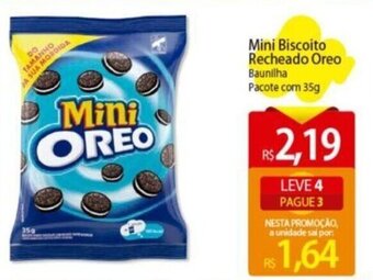 Atacadão Mini Biscoito Recheado Oreo Baunilha Pacote com 35g oferta