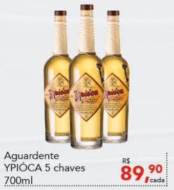 Cometa Supermercados Aguardente YPIÓCA 5 chaves 700ml oferta