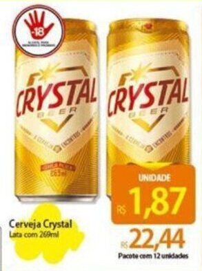 Atacadão Cerveja Crystal Lata com 269ml oferta