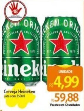 Atacadão Cerveja Heineken Lata com 350ml oferta