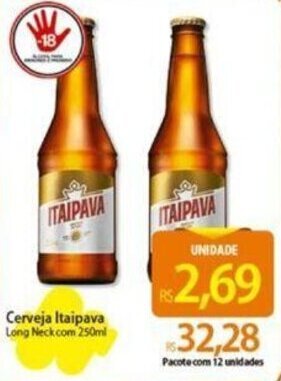 Atacadão Cerveja Itaipava Long Neck com 250ml oferta
