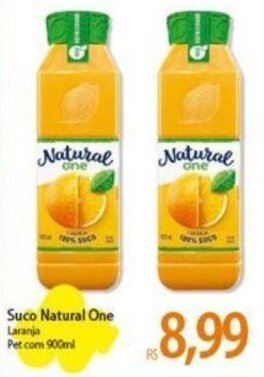 Atacadão Suco Natural One Laranja Pet com 900ml oferta
