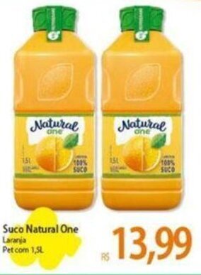 Atacadão Suco Natural One Laranja Pet com 1,5L oferta