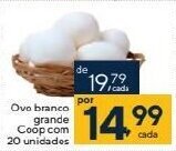 Coop Ovo branco grande Coop com 20 unidades oferta
