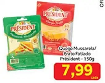 Queijo Mussarelal Prato Fatiado Président-150g