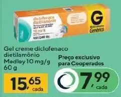 Gel creme diclofenaco. dietilamônio Medley 10 mg/g 60 g