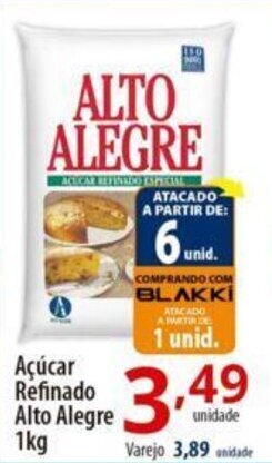Açúcar Refinado Alto Alegre 1kg