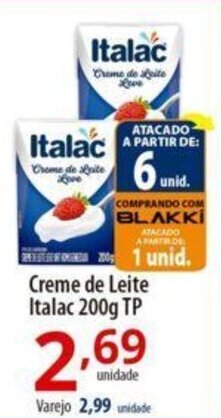 Akki Atacadista Creme de Leite Italac 200g TP oferta