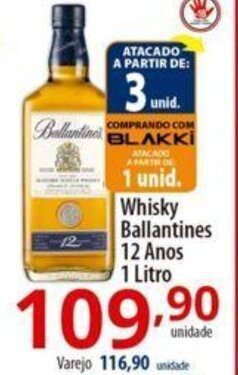Akki Atacadista Whisky Ballantines 12 Anos 1 Litro oferta