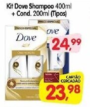 Cercadão Kit Dove Shampoo 400ml + Cond. 200ml (Tipos) oferta