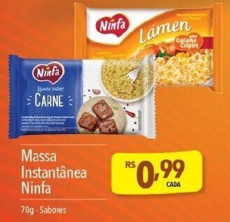 Massa Instantânea Ninfa 70g - Sabores