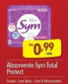 Absorvente Sym Total Protect Suave-Com Abas-Com 8 Absorventes