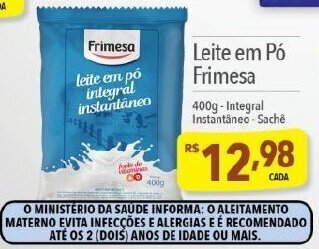 Supermercados Condor Leite em Pó Frimesa 400g -Integral Instantâneo - Sachê oferta
