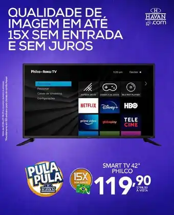 Lojas Havan Smart TV 42" Philco oferta
