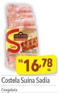Supermercados Condor Costela Suína Sadia Congelada oferta