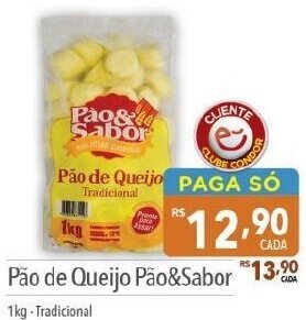 Supermercados Condor Pão de Queijo Pão&Sabor 1kg -Tradicional oferta