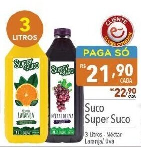 Supermercados Condor Suco Super Suco 3 Litros-Néctar Laranja/ Uva oferta