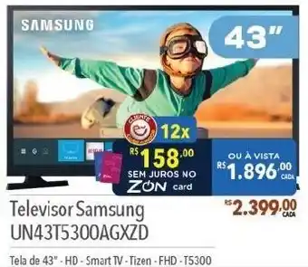 Supermercados Condor Televisor Samsung CADA UN43T5300AGXZD oferta