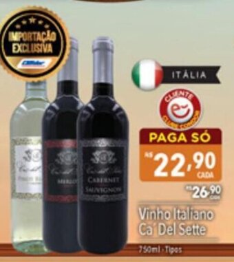Supermercados Condor Vinho Italiano Ca Del Sette 750ml-Tipos oferta