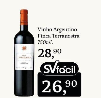 Supermercados São Vicente Vinho Argentino Finca Terranostra 750mL oferta
