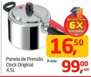 Tenda Atacado Panela de pressão clock original 4,5l oferta