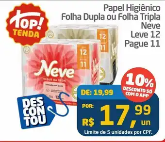 Tenda Atacado Papel higiênico folha dupla ou folha tripla neve 12un oferta