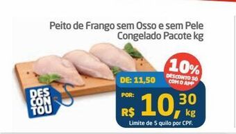 Tenda Atacado Peito de frango sem osso e sem pele congelado pacote kg oferta