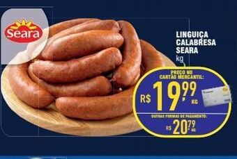 Mercantil Rodrigues Linguiça calabresa seara kg oferta