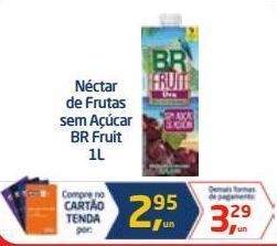 Néctar de frutas sem açúcar br fruit 1l