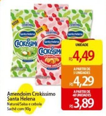 Atacadão Amendoim Crokissimo Santa Helena Natural/Salsa e cebola Sachê com 90g oferta
