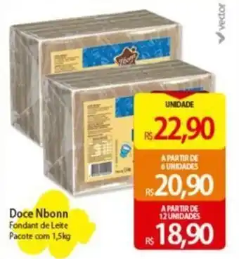 Atacadão Doce Nbonn Fondant de Leite Pacote com 1,5kg oferta