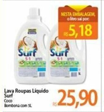 Atacadão Lava roupas Liquido Surf 5L oferta