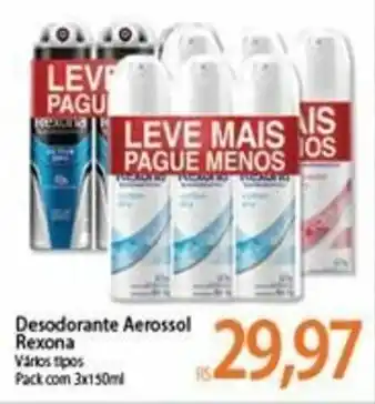 Atacadão Desodorante Aerossol Rexona 3x150ml oferta