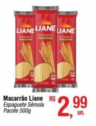 Fort Atacadista Macarrão Liane Espaguete Sêmola Pacote 500g oferta