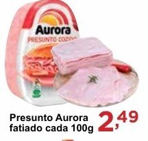 Rossi Supermercado Presunto Aurora fatiado cada 100g oferta