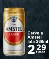 Rossi Supermercado Cerveja Amstel lata 269ml oferta