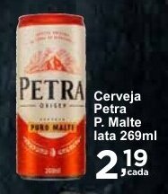 Rossi Supermercado Cerveja Petra P. Malte lata 269ml oferta