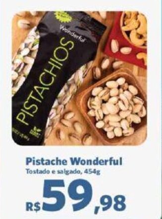 Pistache Wonderful Tostado e salgado, 454g