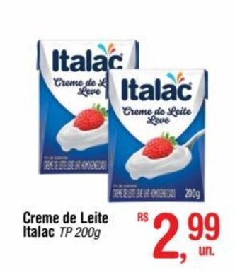 Fort Atacadista Creme de Leite Italac TP 200g oferta