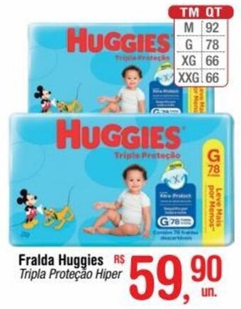 Fort Atacadista Fralda Huggies Tripla Proteção Hiper oferta