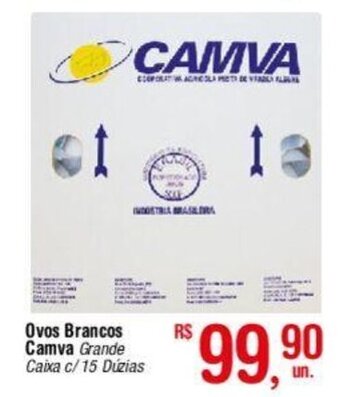 Fort Atacadista Ovos Brancos Camva Grande Caixa c/ 15 Dúzias oferta