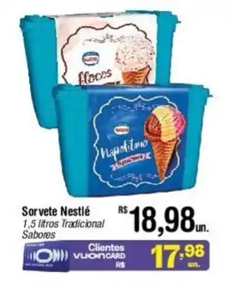 Fort Atacadista Sorvete Nestlé 1,5 litros Tradicional Sabores oferta