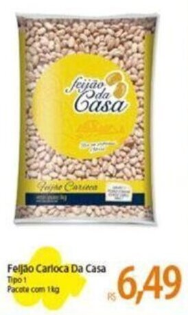 Atacadão Feljão Carioca Da Casa tipo 1 pacote com 1kg oferta