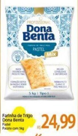 Atacadão Farinha de Trigo Dona Benta Pastel Pacote com 5kg oferta