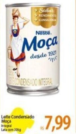Atacadão Leite Condensado Moça Integral Lata com 395g oferta
