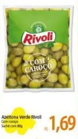 Azeltona Verde Rivoli Com caroço Sache com 80g