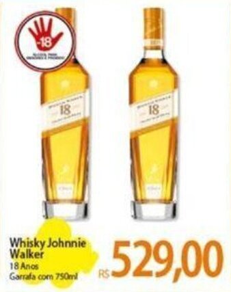 Atacadão Whisky Johnnie Walker 18 Anos Garrafa com 750ml oferta